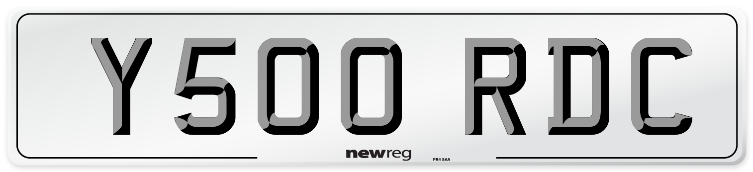 Y500 RDC Number Plate from New Reg